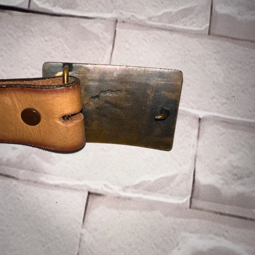 Vintage Caldwell Browning Philmont Scout Ranch Tooled Leather Belt Brown Size 28